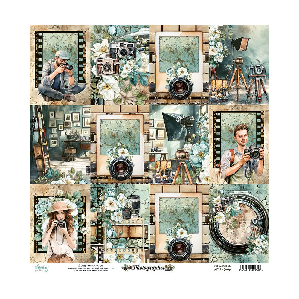 Papier do scrapbookingu 30,5 x 30,5 cm - Mintay - Photographer 06