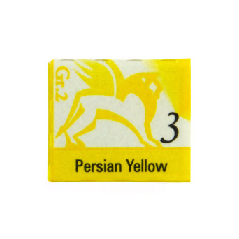 Watercolors in half pans - Renesans - 3, persian yellow, 1,5 ml