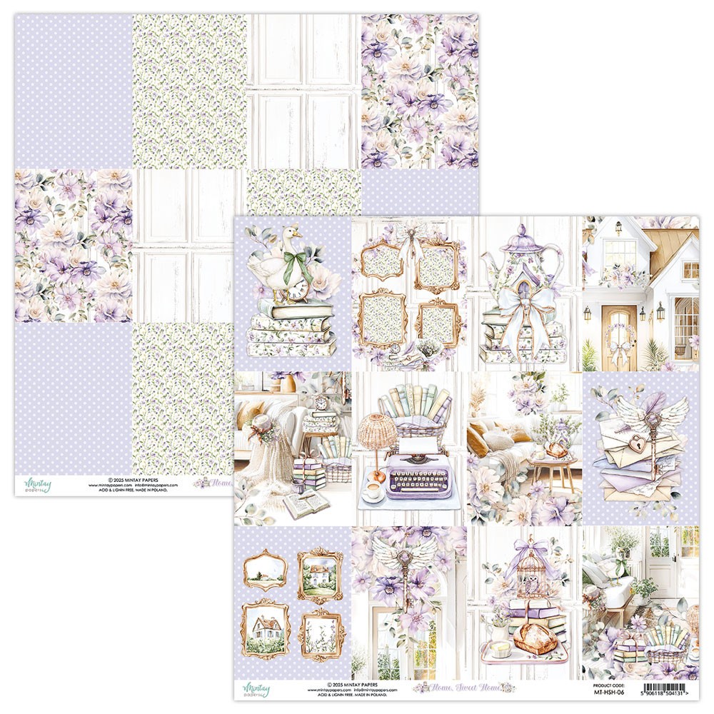 Papier do scrapbookingu 30,5 x 30,5 cm - Mintay - Home Sweet Home 06