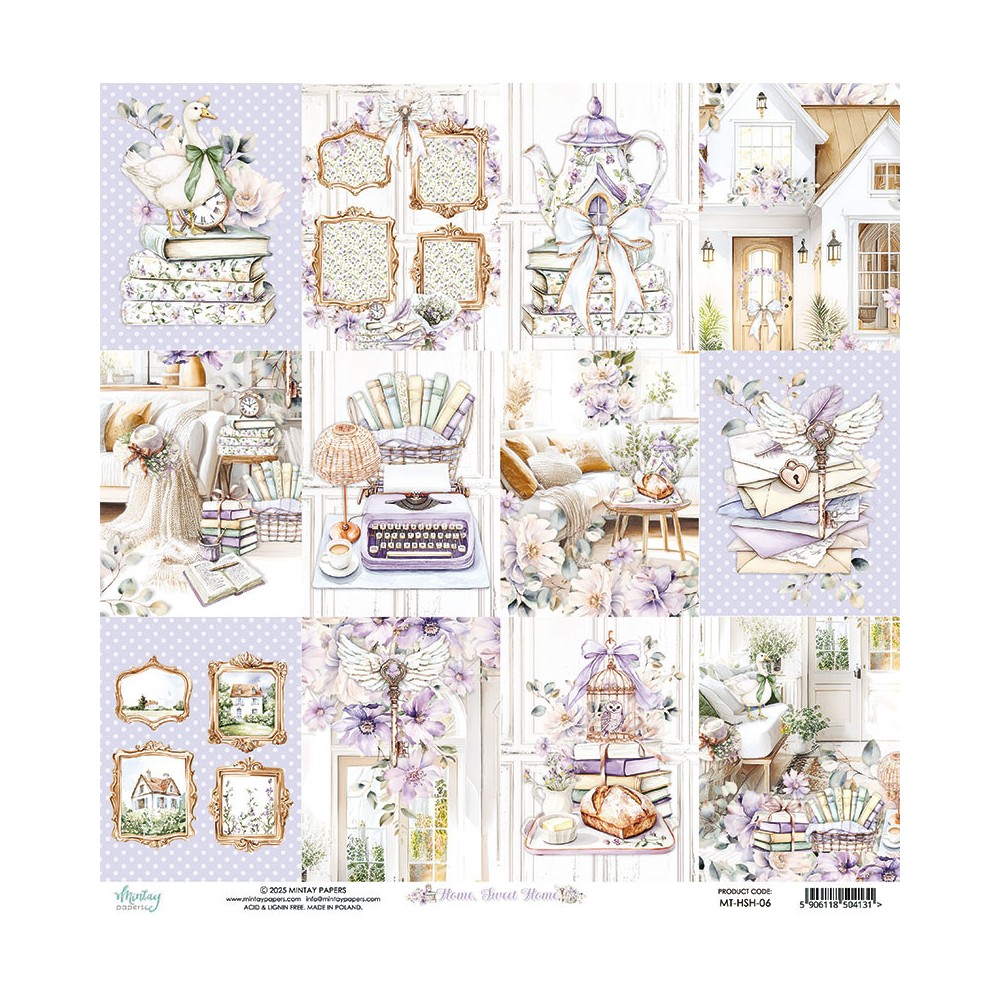 Papier do scrapbookingu 30,5 x 30,5 cm - Mintay - Home Sweet Home 06