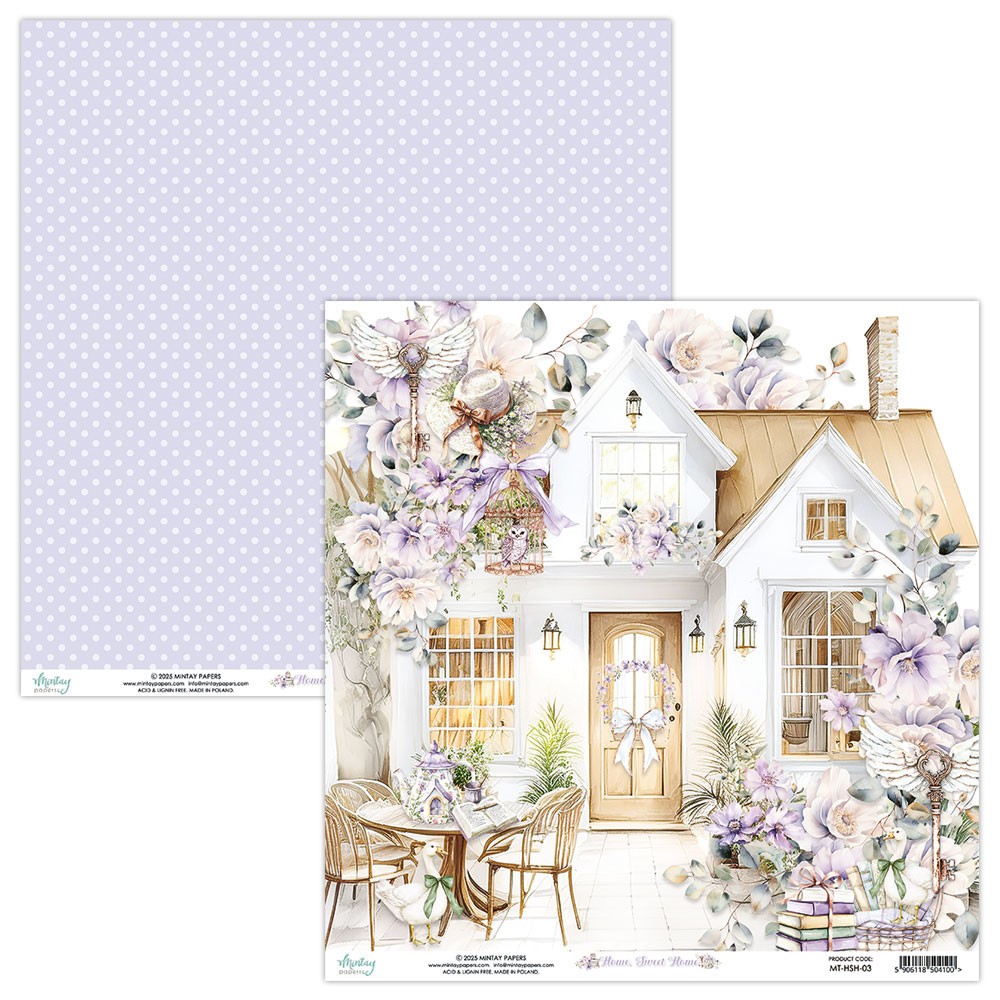 Papier do scrapbookingu 30,5 x 30,5 cm - Mintay - Home Sweet Home 03