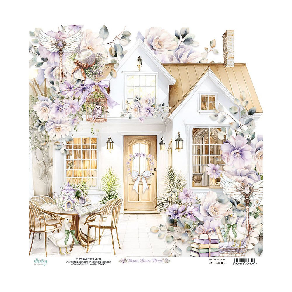 Scrapbooking paper 30,5 x 30,5 cm - Mintay - Home Sweet Home 03