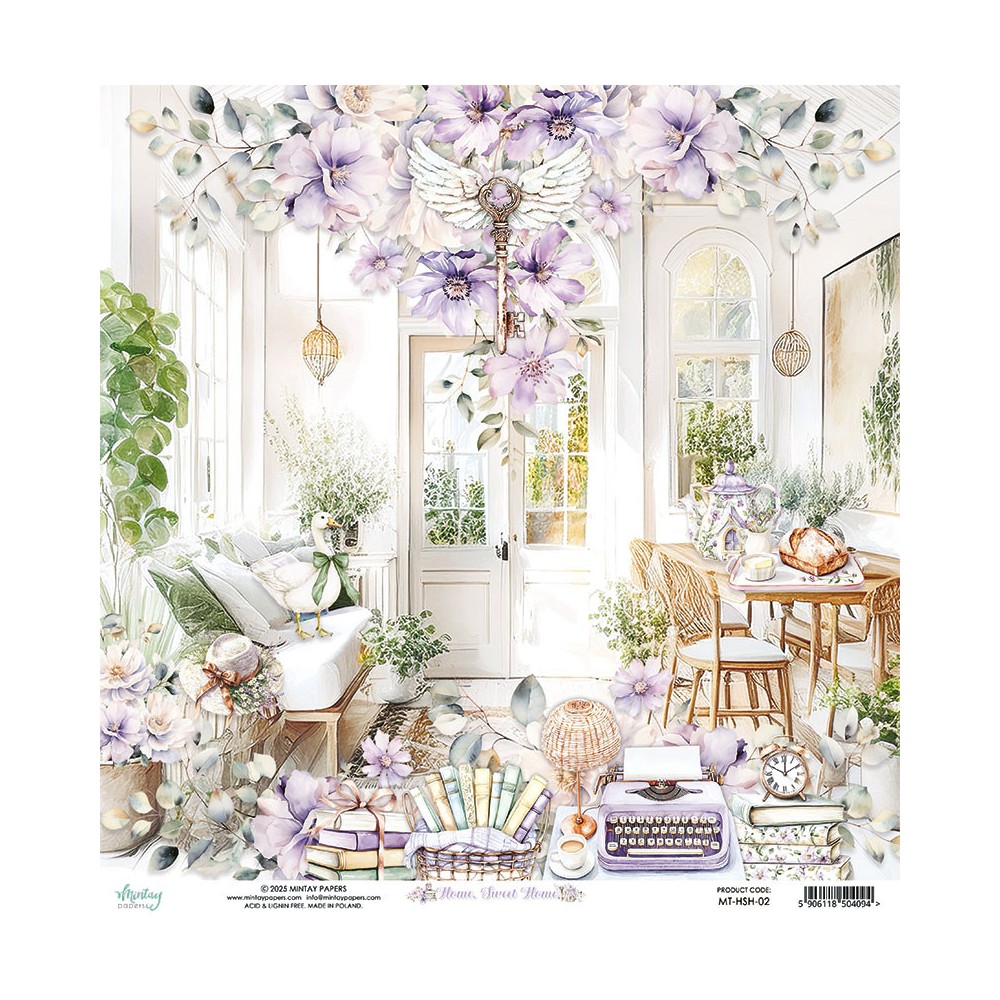 Papier do scrapbookingu 30,5 x 30,5 cm - Mintay - Home Sweet Home 02