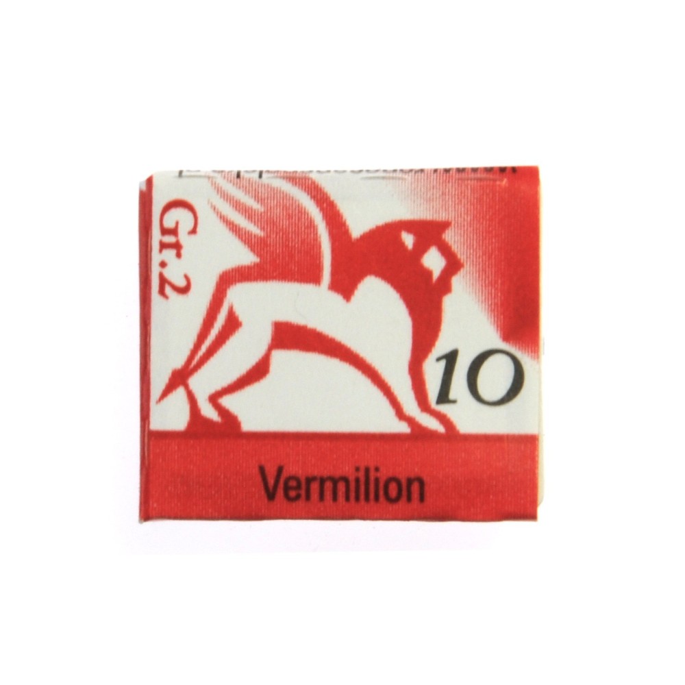 Watercolors in half pans - Renesans - 10, vermilion, 1,5 ml
