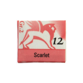 Watercolors in half pans - Renesans - 12, scarlet, 1,5 ml