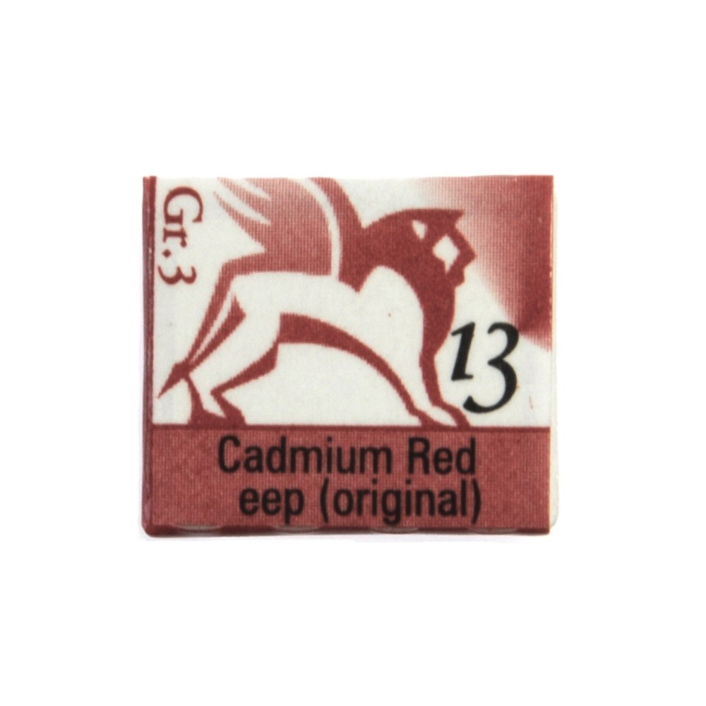 Watercolors in half pans - Renesans - 13, cadmium red deep, 1,5 ml