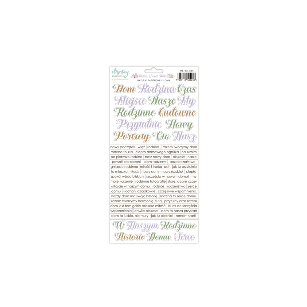 Zestaw naklejek papierowych 15,2 x 20,3 cm - Mintay - Home Sweet Home