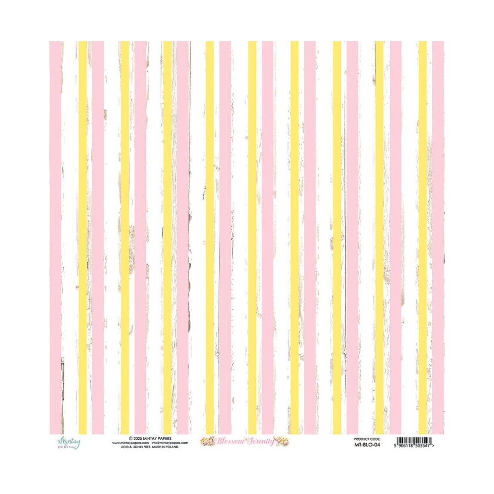 Scrapbooking paper 30,5 x 30,5 cm - Mintay - Blossom Serenity 04