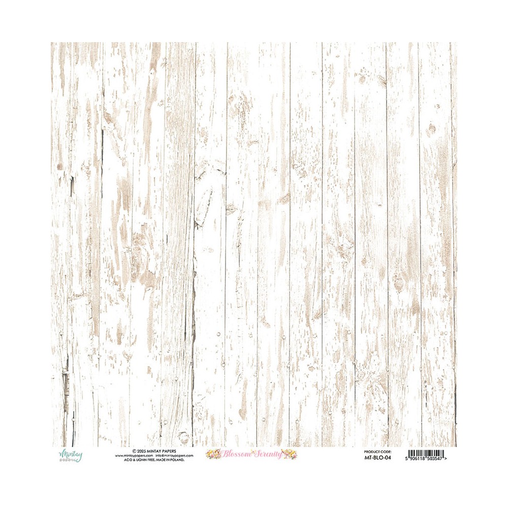 Scrapbooking paper 30,5 x 30,5 cm - Mintay - Blossom Serenity 04