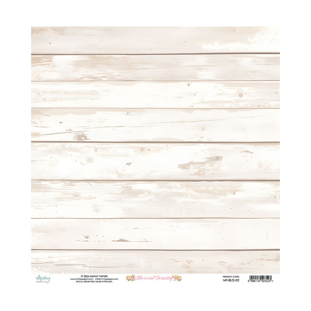 Papier do scrapbookingu 30,5 x 30,5 cm - Mintay - Blossom Serenity 02