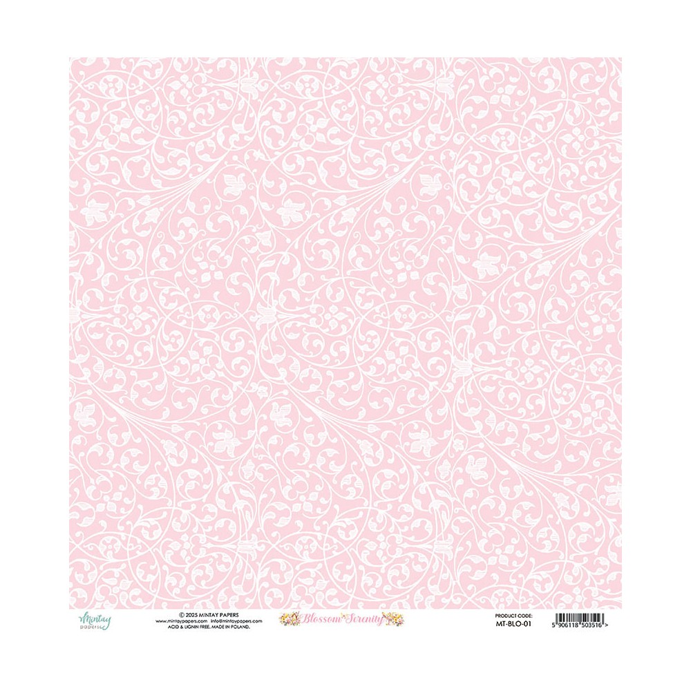 Scrapbooking paper 30,5 x 30,5 cm - Mintay - Blossom Serenity 01