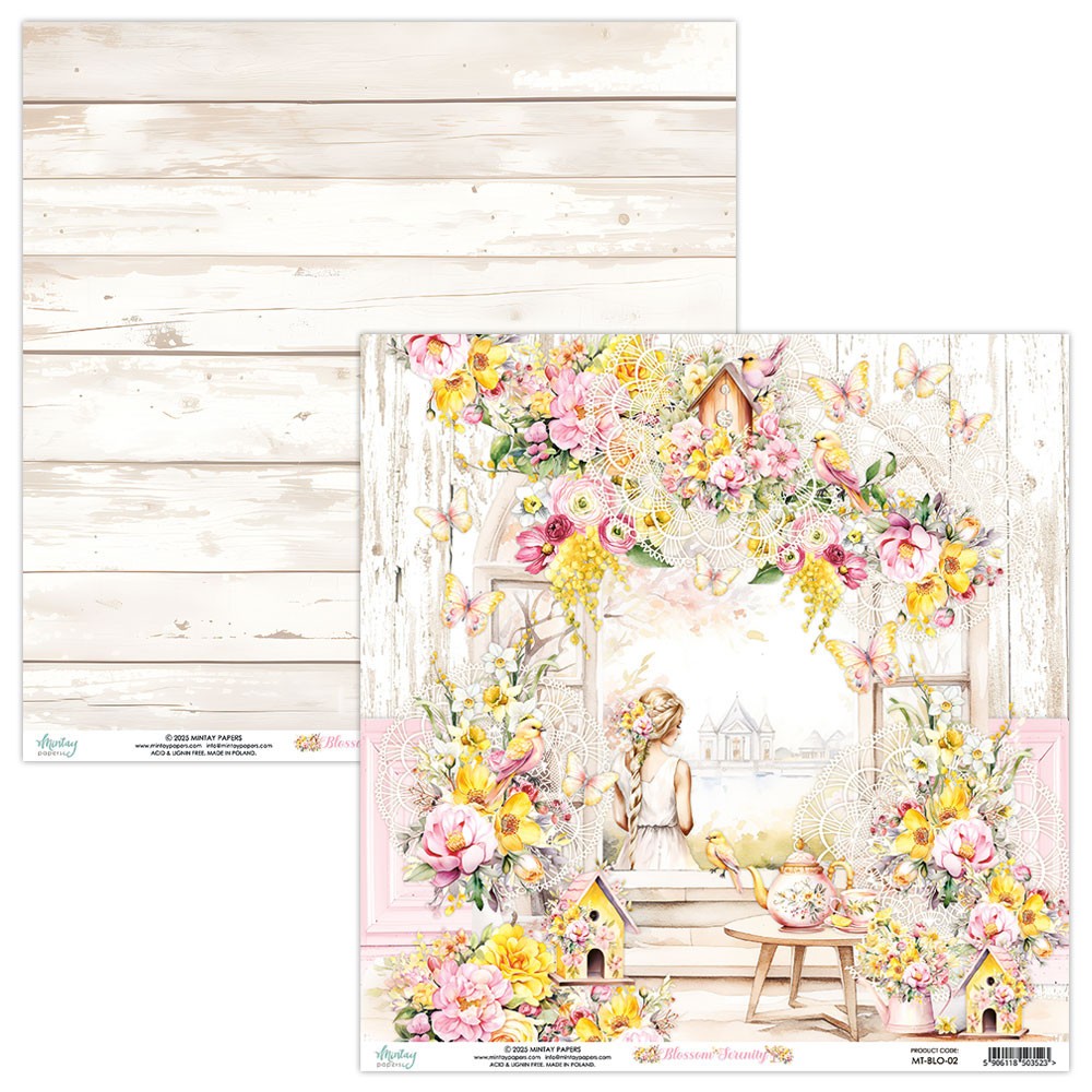 Set of scrapbooking papers 15,2 x 15,2 cm - Mintay - Blossom Serenity