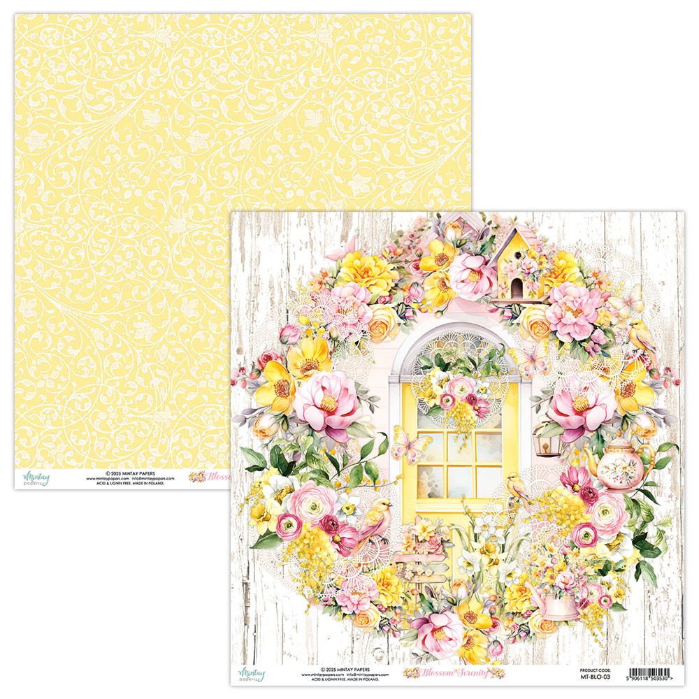 Set of scrapbooking papers 15,2 x 15,2 cm - Mintay - Blossom Serenity