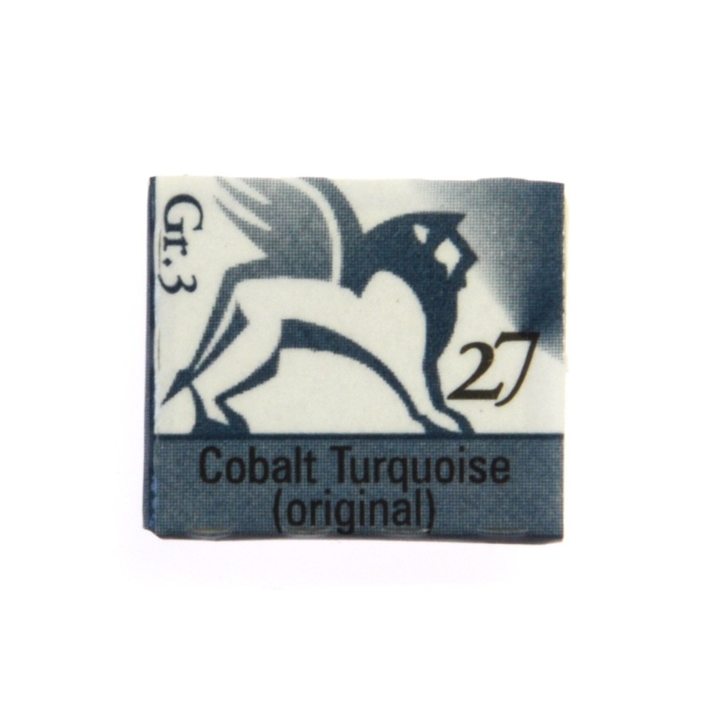Watercolors in half pans - Renesans - 27, cobalt turquoise, 1,5 ml