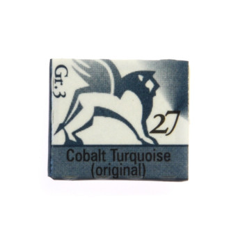 Watercolors in half pans - Renesans - 27, cobalt turquoise, 1,5 ml