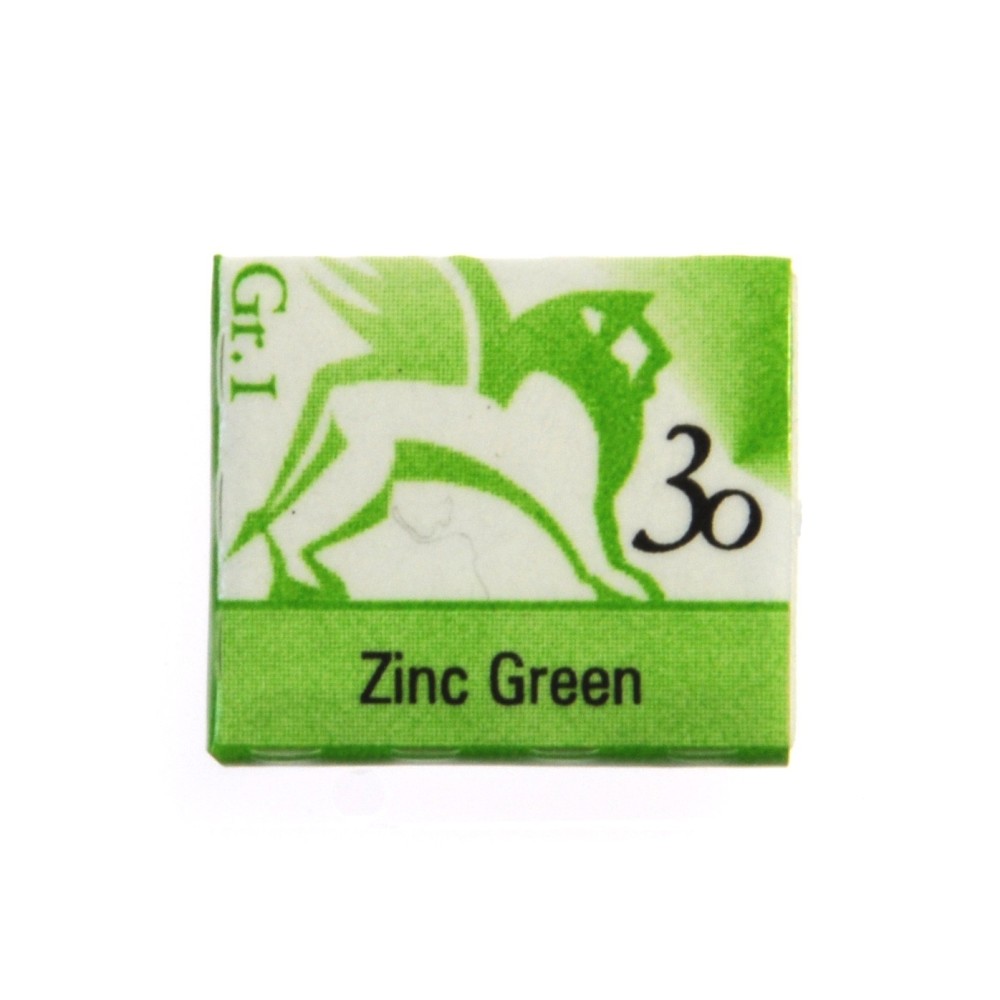 Watercolors in half pans - Renesans - 30, zinc green, 1,5 ml