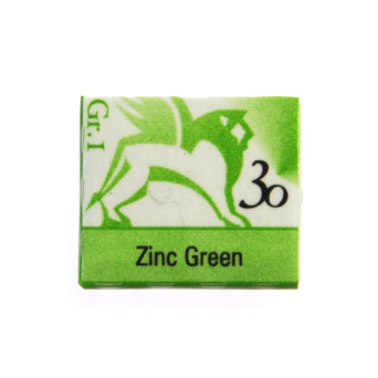 Watercolors in half pans - Renesans - 30, zinc green, 1,5 ml