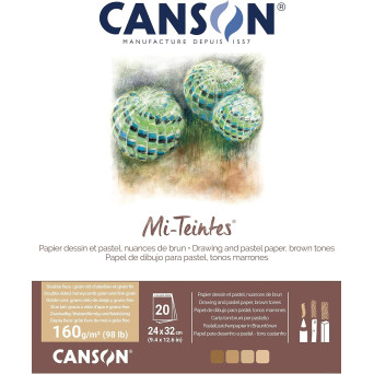 Mi Teintes paper pad for pastels - Canson - shades of brown, 24 x 32 cm, 160 g, 10 sheets