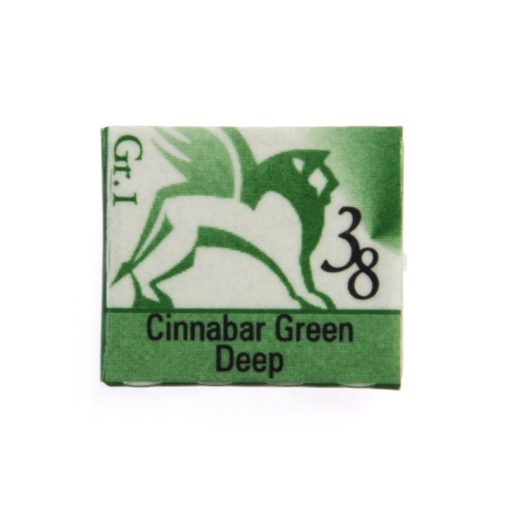 Watercolors in half pans - Renesans - 38, cinnabar green deep, 1,5 ml