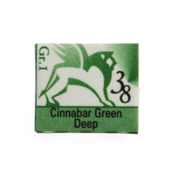 Watercolors in half pans - Renesans - 38, cinnabar green deep, 1,5 ml