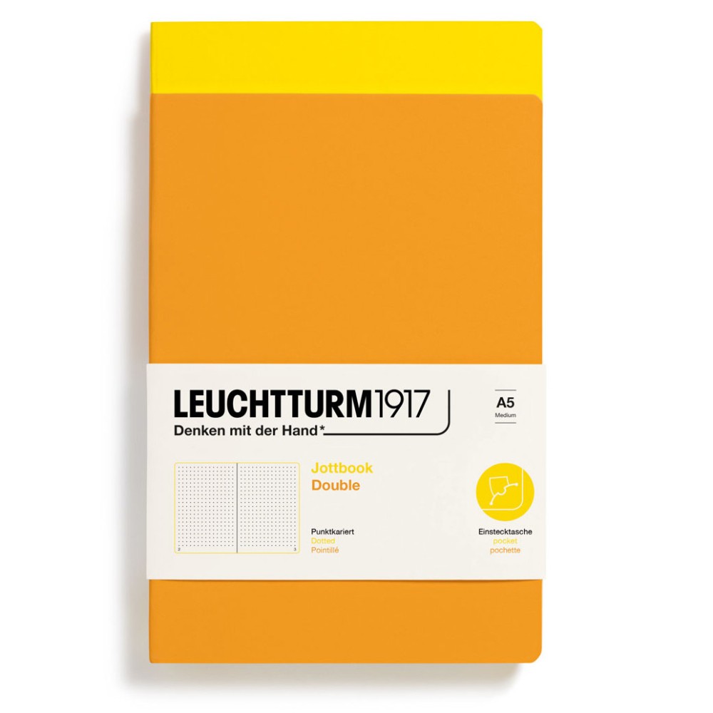 Dotted Notebook Jottbook Double A5 - Leuchtturm1917 - Lemon & Rising Sun, 2 pcs.
