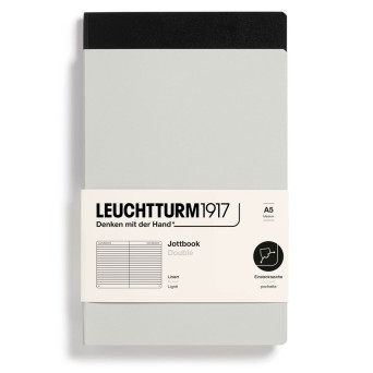 Notatnik Jottbook Double w linię A5 - Leuchtturm1917 - Light Grey & Black, 2 szt.