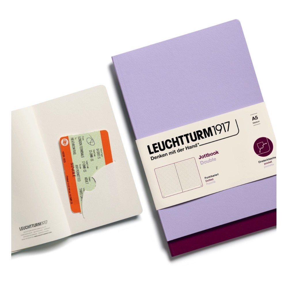 Ruled Notebook Jottbook Double A6 - Leuchtturm1917 - Lemon & Rising Sun, 2 pcs.