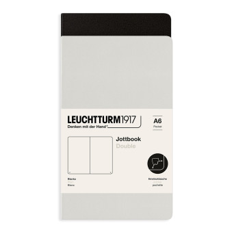 Notatnik Jottbook Double gładki A6 - Leuchtturm1917 - Light Grey & Black, 2 szt.