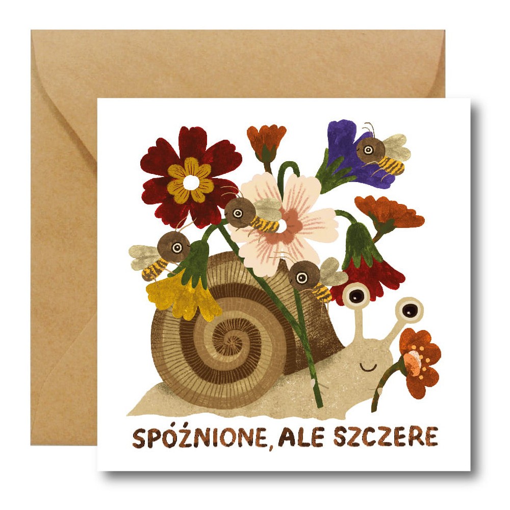 Greeting card - Hi Little - Spóźnione, ale szczere, 14,5 x 14,5 cm