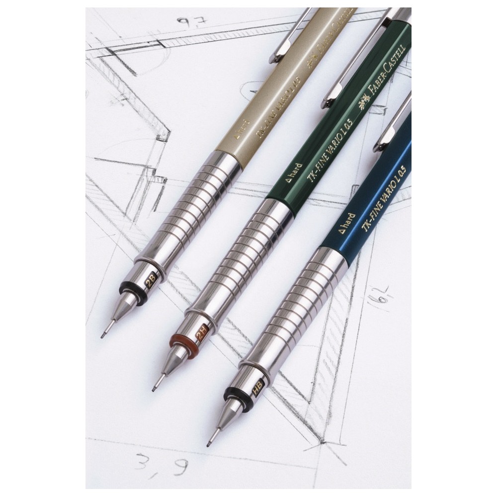 Ołówek automatyczny TK-Fine Vario L - Faber-Castell - Indygo, 0,35 mm, HB