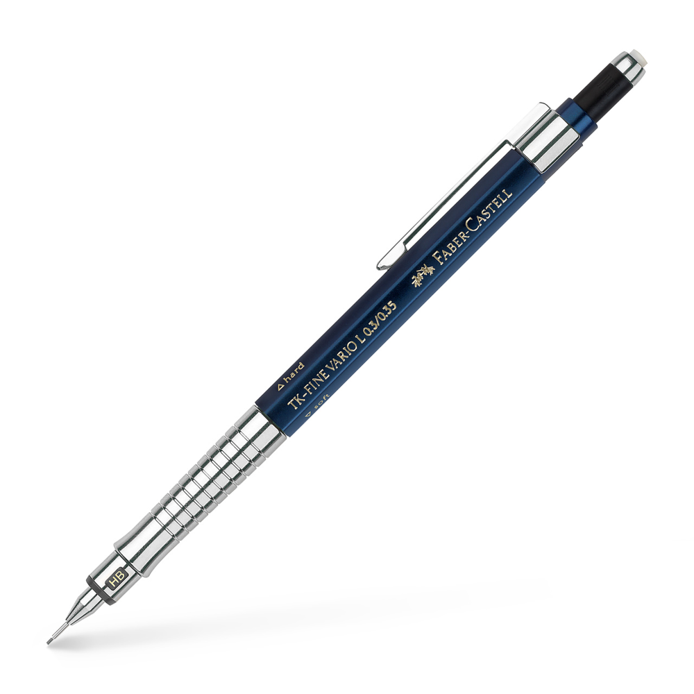 Mechanical pencil TK-Fine Vario L - Faber-Castell - Indygo, 0,35 mm, HB