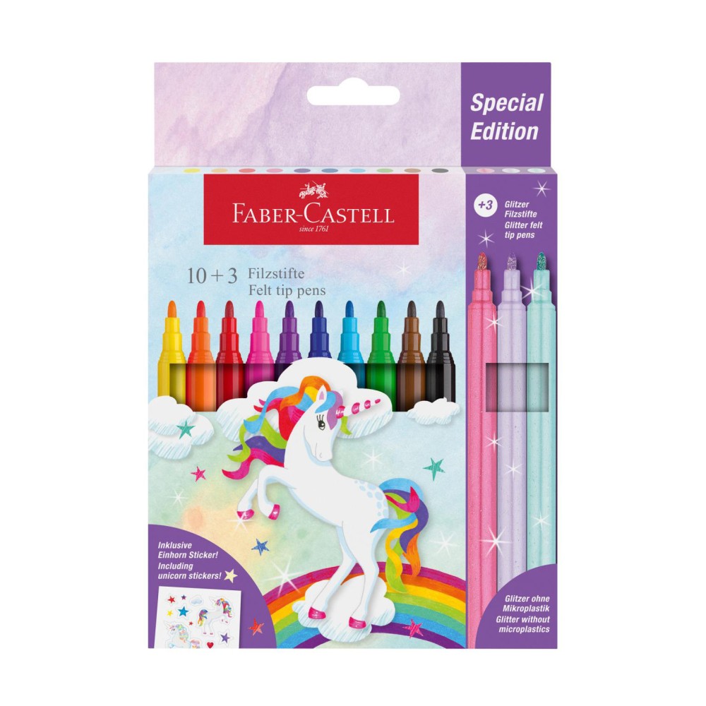 Zestaw flamastrów Jednorożec - Faber-Castell - 13 kolorów
