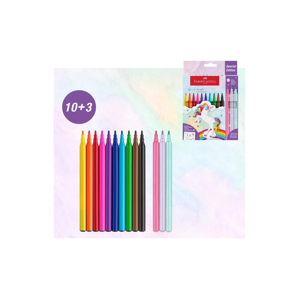 Zestaw flamastrów Jednorożec - Faber-Castell - 13 kolorów