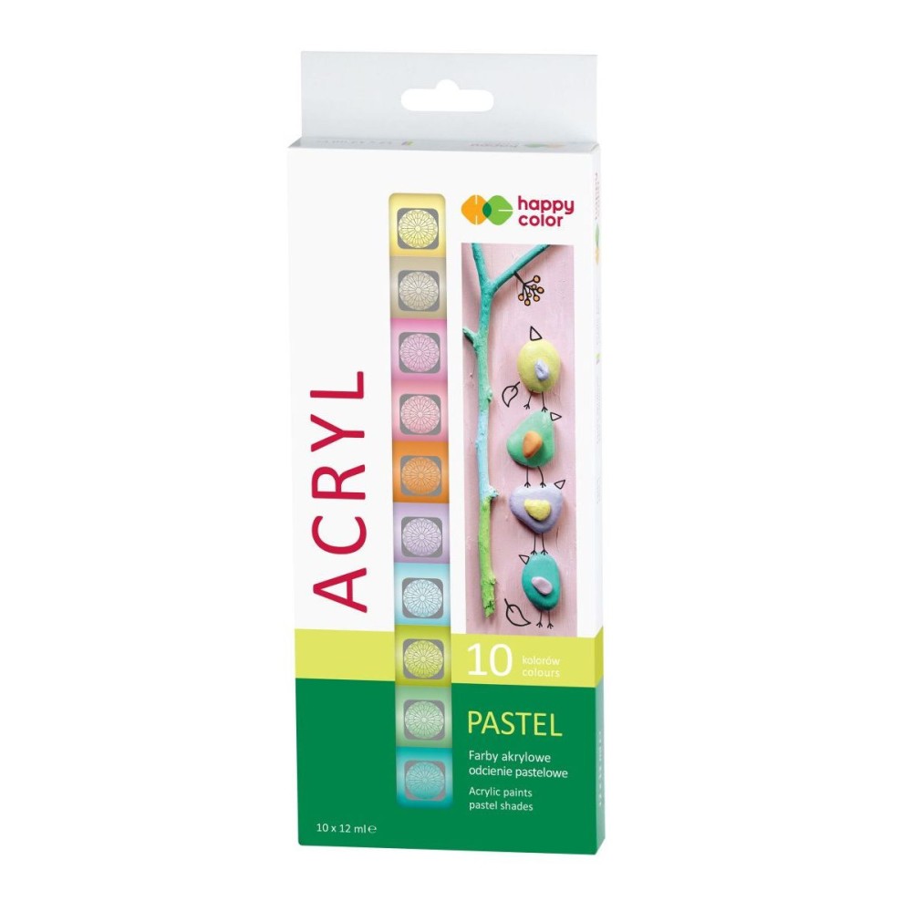 Set of Pastel acrylic paints - Happy Color - 12 x 12 ml