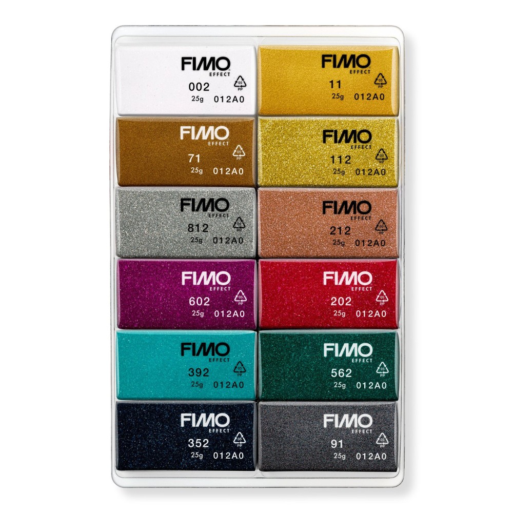 Set of Fimo Effect Sparkle modelling clay - Staedtler - 12 colors x 25g