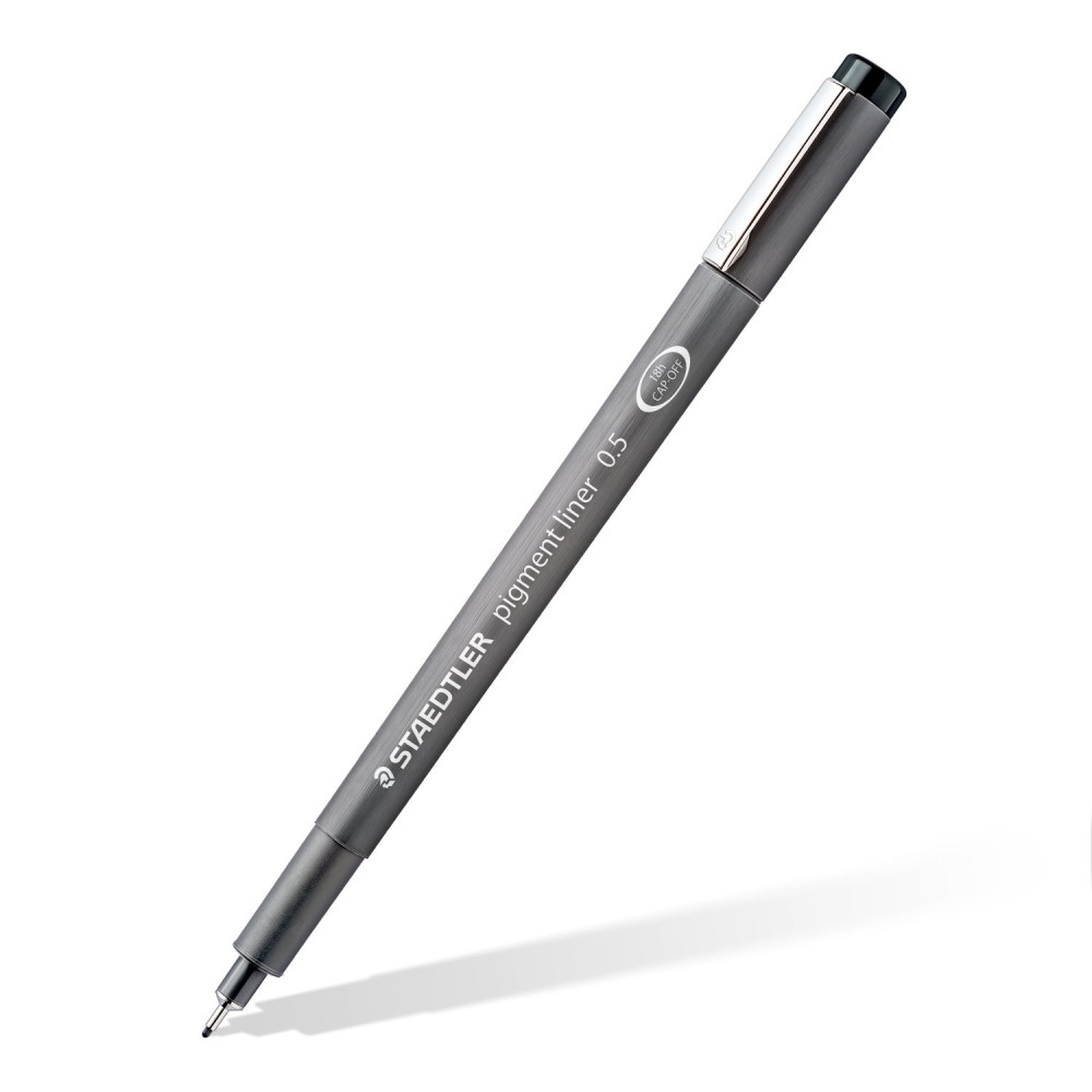 Set of Pigment liners with accessories - Staedtler - black, 6 pcs.