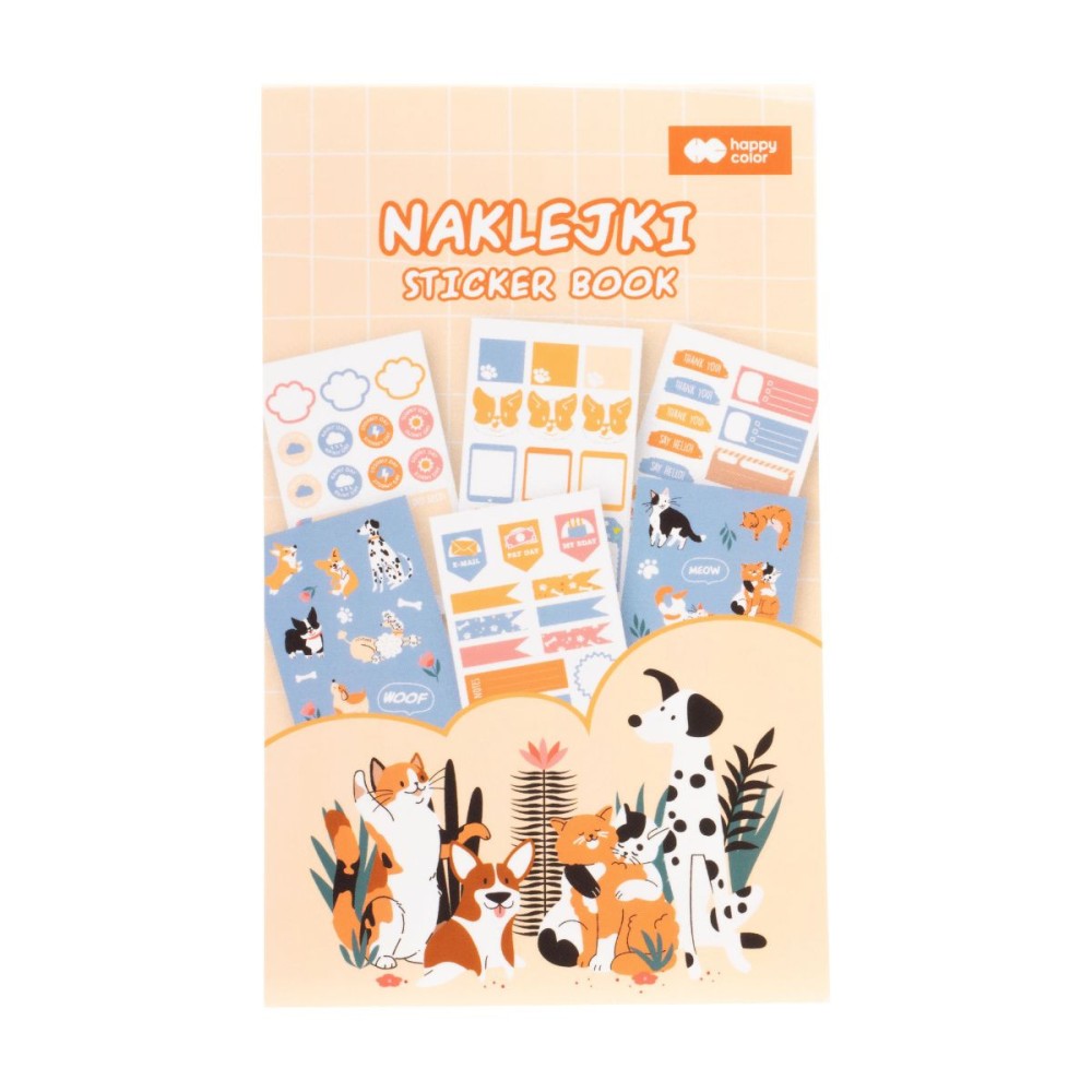 Książeczka z naklejkami Cat & Dog - Happy Color - 18 arkuszy