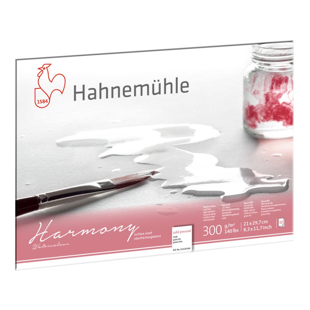 Blok do akwareli Harmony - Hahnemühle - cold pressed, A4, 300 g, 12 ark.