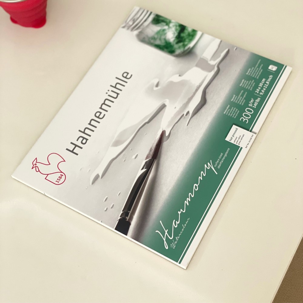 Harmony Watercolour paper pad - Hahnemühle - hot pressed, A4, 300 g, 12 sheets