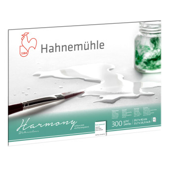 Harmony Watercolour paper pad - Hahnemühle - hot pressed, A3, 300 g, 12 sheets