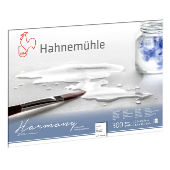 Harmony Watercolour paper pad - Hahnemühle - rough, A4, 300 g, 12 sheets