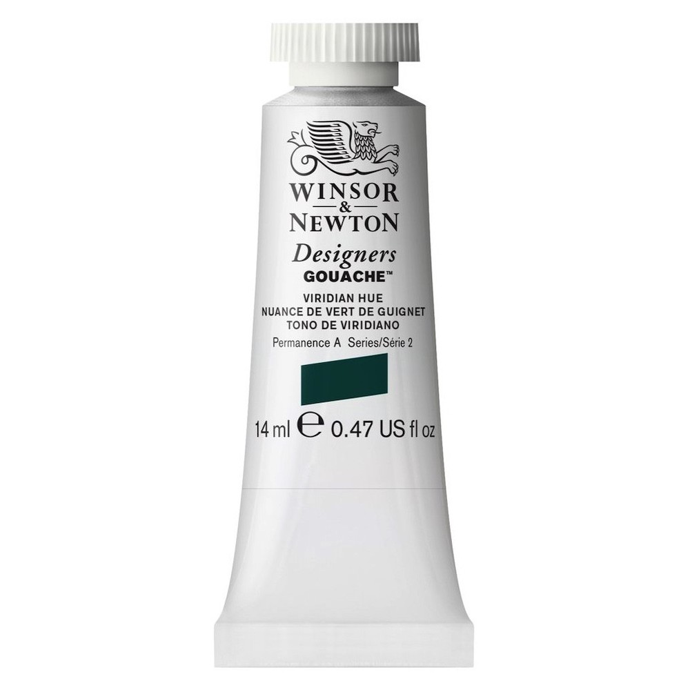Gouache paint in tube - Winsor & Newton - Viridian Hue, 14 ml