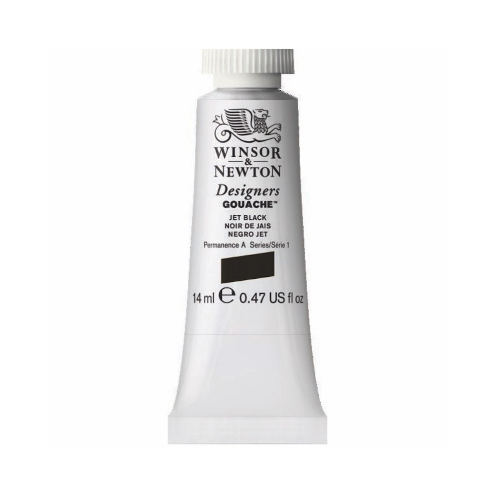 Gouache paint in tube - Winsor & Newton - Jet Black, 14 ml