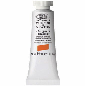 Gouache paint in tube - Winsor & Newton - Cadmium Orange, 14 ml