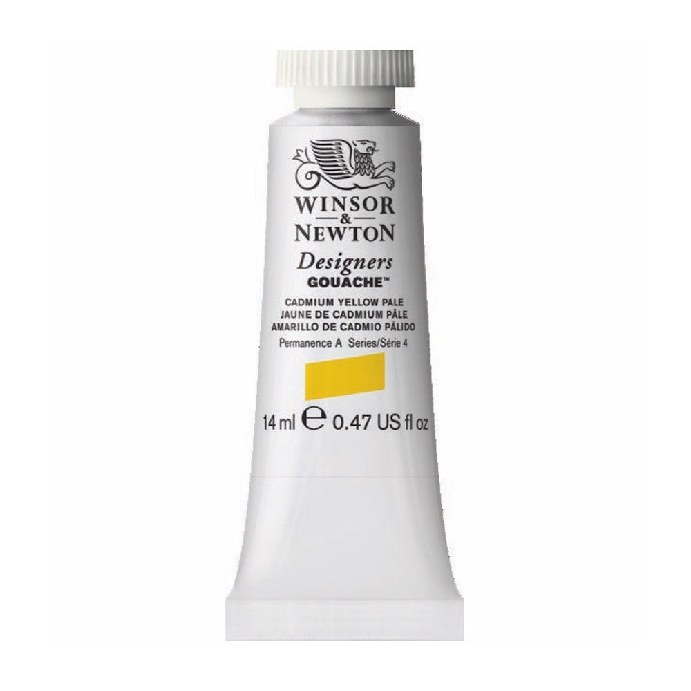 Gouache paint in tube - Winsor & Newton - Cadmium Yellow Pale, 14 ml