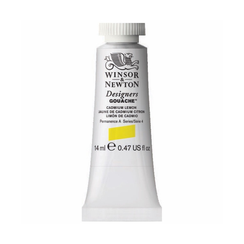 Gouache paint in tube - Winsor & Newton - Cadmium Lemon, 14 ml