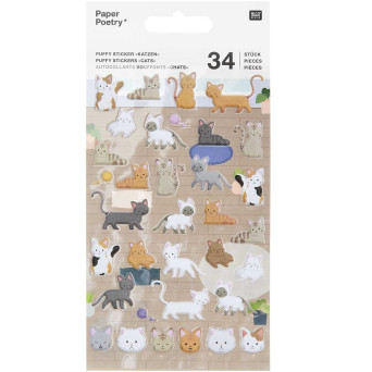 3D stickers Cats - Paper Poetry - 34 pcs.