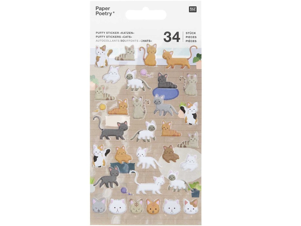 3D stickers Cats - Paper Poetry - 34 pcs.