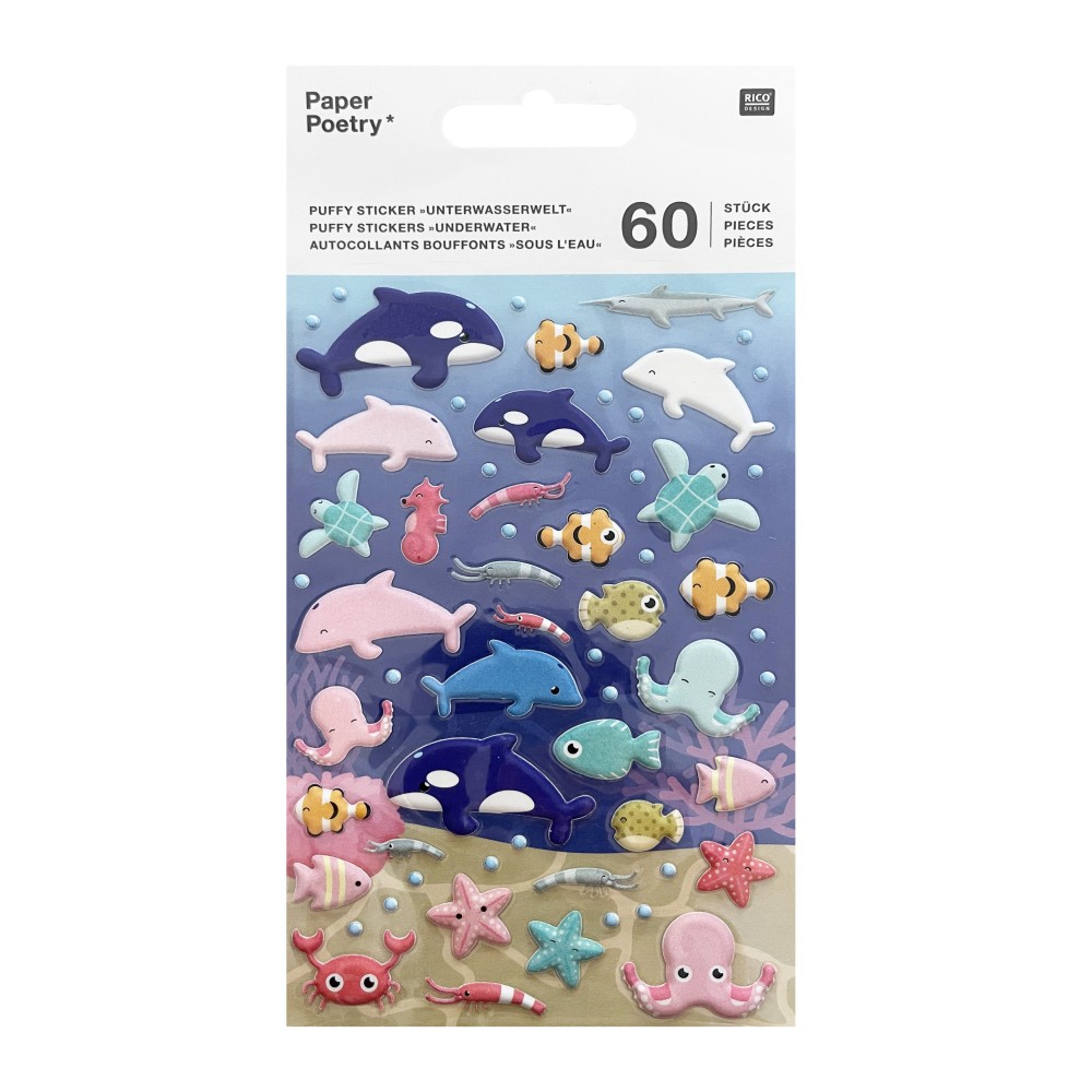 Naklejki 3D Under Water - Paper Poetry - 60 szt.