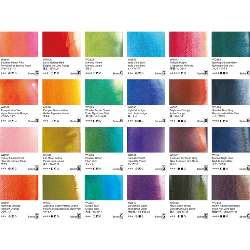 Zestaw akwareli Artists’ Watercolor Granulating Moon - Holbein - 6 x 5 ml